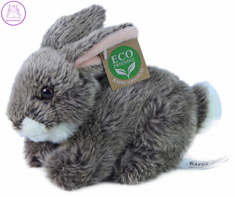 PLYŠ Králík tmavě šedý ležící 17cm Eco-Friendly *PLYŠOVÉ HRAČKY*