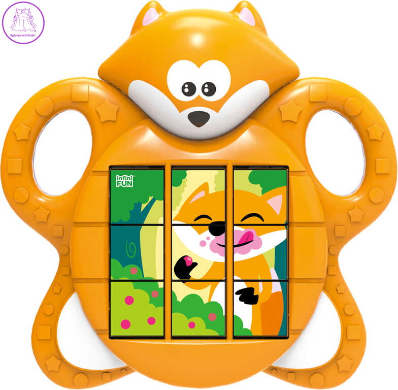 Baby skládačka liška přesouvací puzzle 3v1 na baterie Zvuk pro miminko