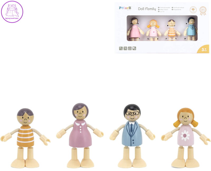 VIGA DŘEVO PolarB Rodinka set 4 figurky doplněk do domečku pro panenky