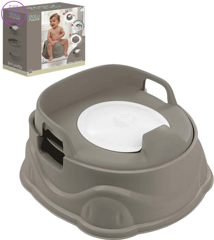DOLU Nočník / sedátko na WC / baby stolička 3v1 šedá