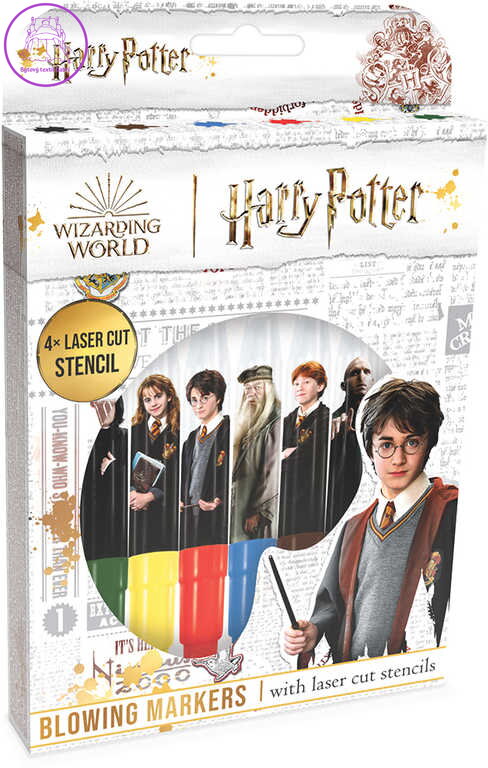 JIRI MODELS Foukací fixy set 6ks + 4 šablony Harry Potter