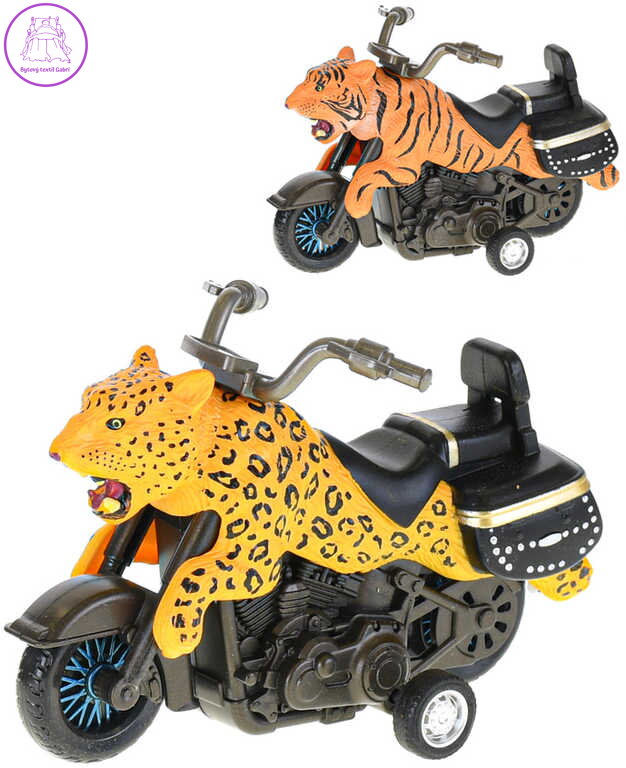 Motorka zvířátko safari 11cm na setrvačník 6 druhů plast