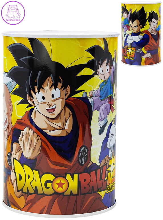 Pokladnička plechovka Dragon Ball Super 15cm kovová dětská kasička