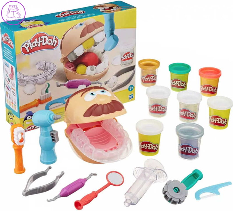HASBRO PLAY-DOH Zubař Doktor Drill and Fill set modelína s nástroji