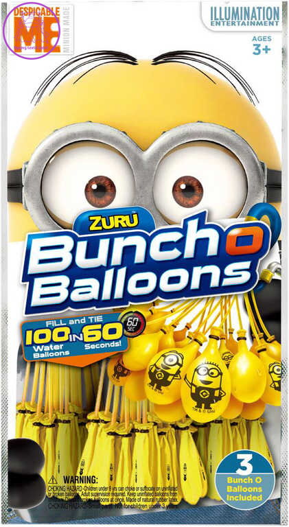 ZURU Balónky vodní bomby žluté Mimoni (Mimoňové) set 100ks 3 pack