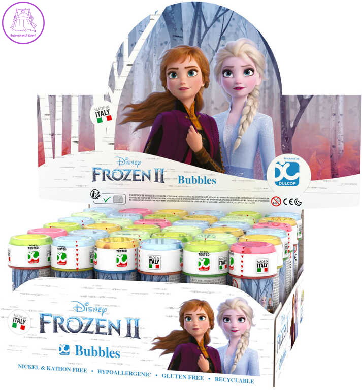 Bublifuk Frozen 2 (Ledové království) 60ml dětský bublifukovač s hrou ve víčku