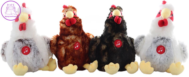 PLYŠ Slepice / kohout 22cm na baterie Zvuk 4 barvy *PLYŠOVÉ HRAČKY*