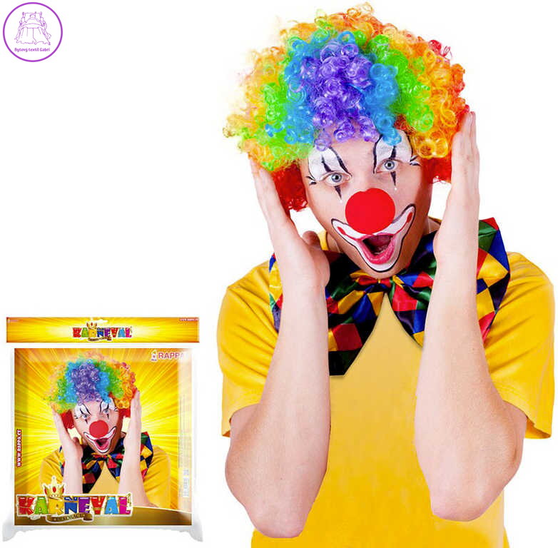 KARNEVAL Paruka klaun barevná duhová pro dospělé KARNEVALOVÝ DOPLNĚK