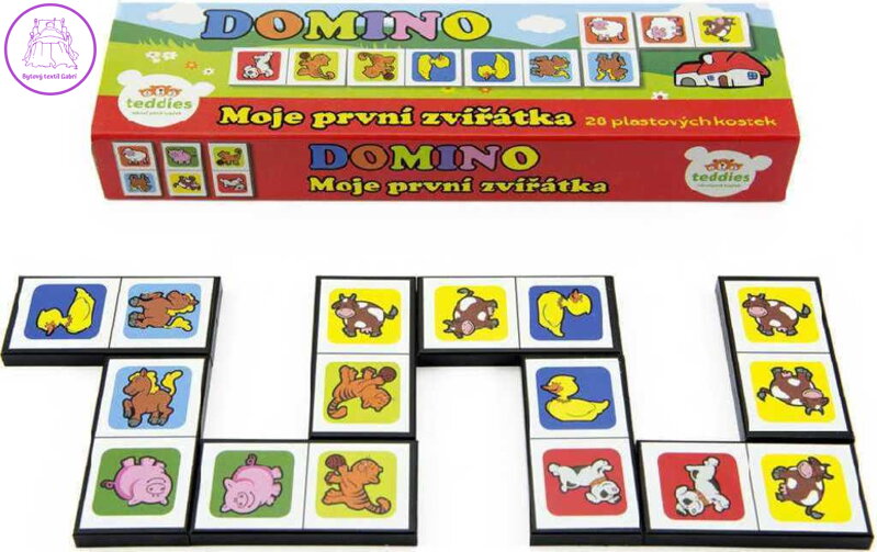 HRA Baby domino obrázkové moje první zvířátka set 28 kamenů plast pro miminko