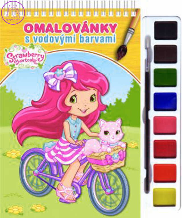 AKIM Omalovánky set s barvami a štětcem Jahůdka (Strawberry Shortcake)