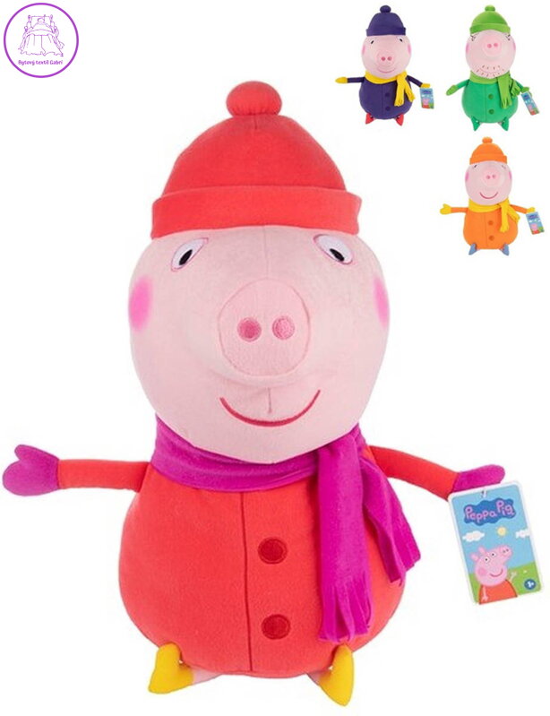 PLYŠ Peppa Pig 50cm v zimním oblečku 4 druhy *PLYŠOVÉ HRAČKY*