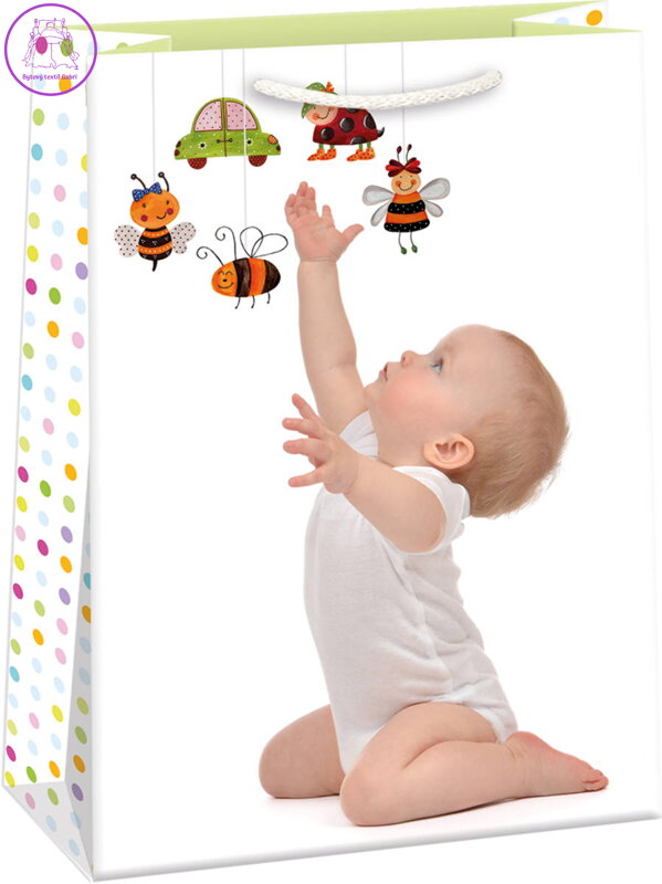 Taška dárková Miminko 35x48cm papírová lesklá