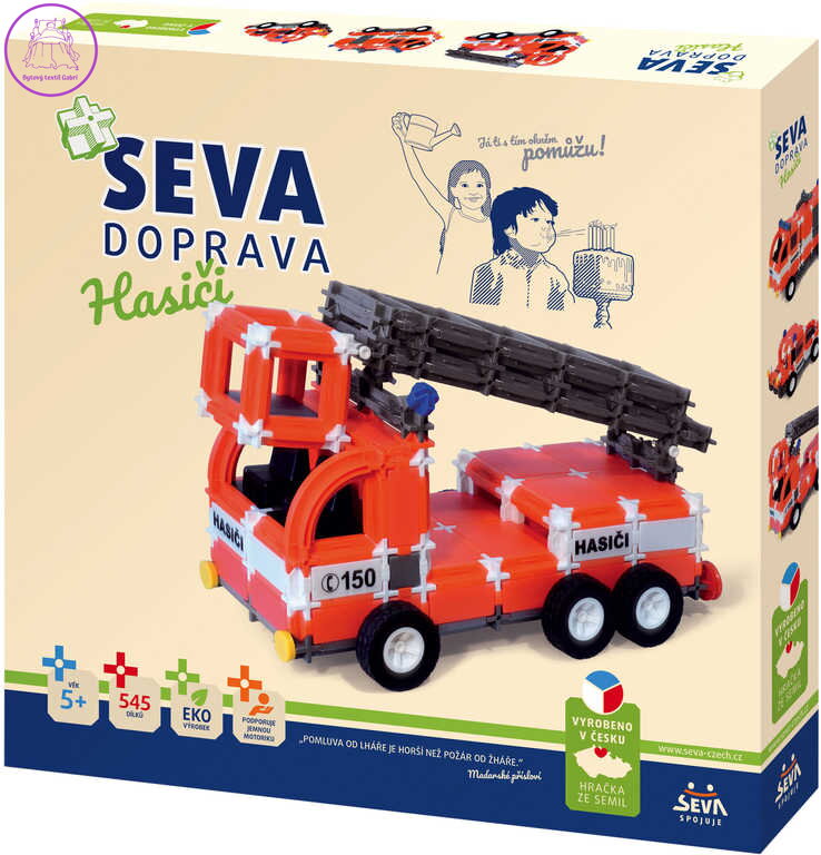 SEVA DOPRAVA Hasiči plastová STAVEBNICE 545 dílků v krabici