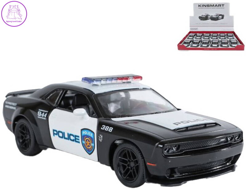 KINSMART Auto policejní Dodge Challenger SRT Demon 170 kov PB 13cm