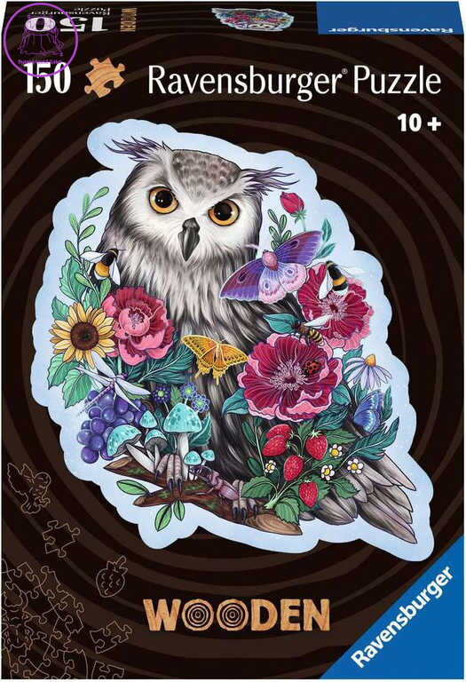 RAVENSBURGER DŘEVO Puzzle 150 dílků Tajemná sova 27x20cm skládačka