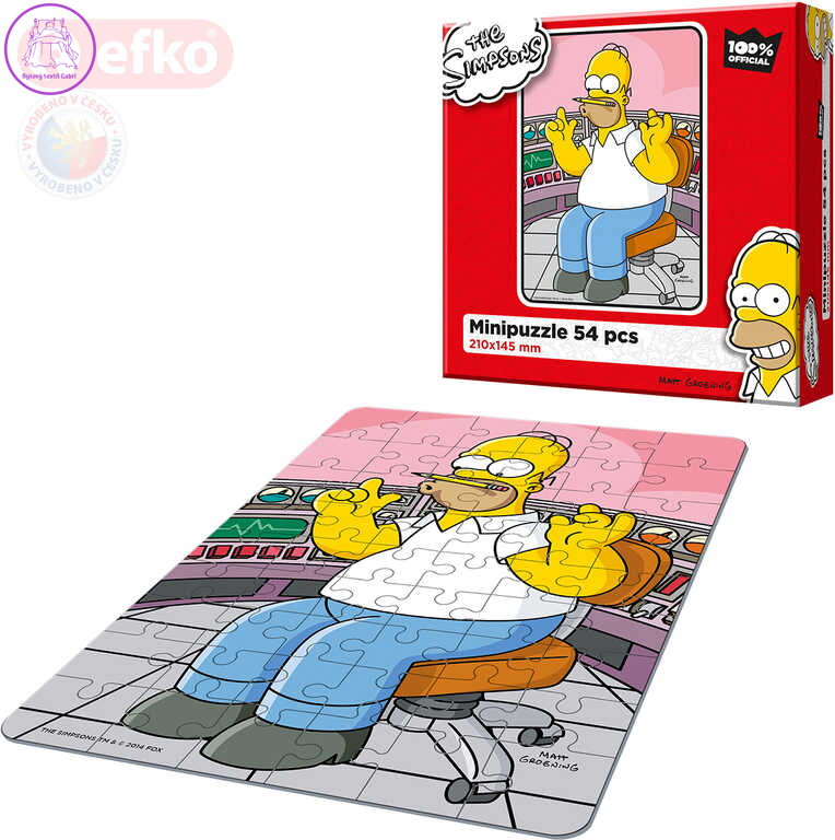 EFKO Puzzle The Simpsons Homer v práci skládačka 15x21cm 54 dílků v krabici