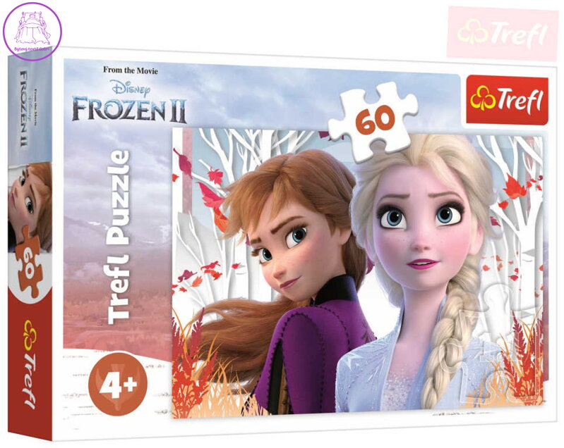 TREFL Puzzle Kouzelný svět Anny a Elsy Frozen 2 (Ledové Království) 33x22cm 60 dílků