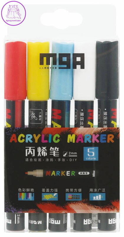 Fix akrylový popisovač 2mm barevný marker set 5ks dekorační