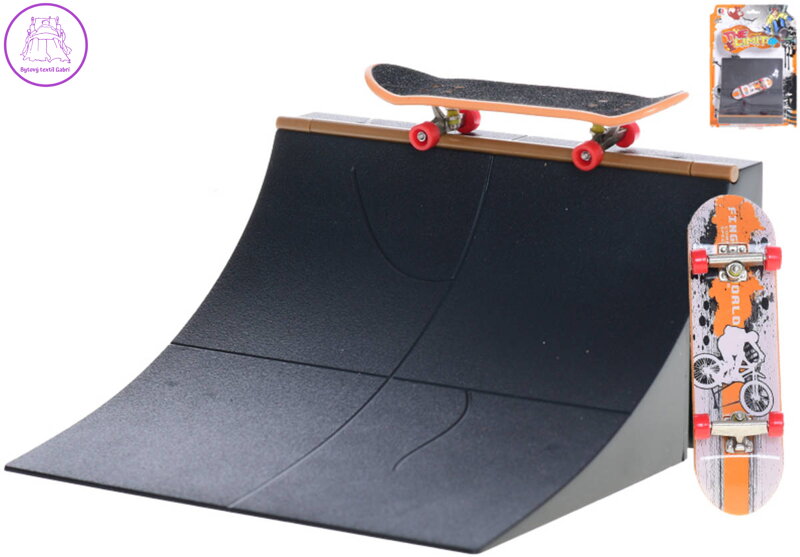 Skateboard prstový fingerboard herní set s rampou kov