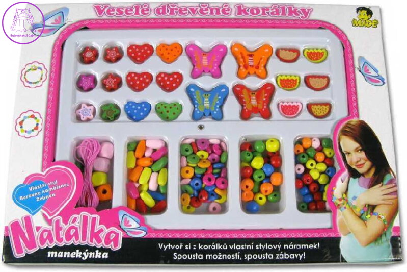 DŘEVO Korálky navlékací od Natálky veselé *DŘEVĚNÉ HRAČKY*