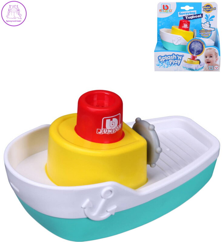 BBURAGO Junior baby člun s vodotryskem do vody do vany na baterie