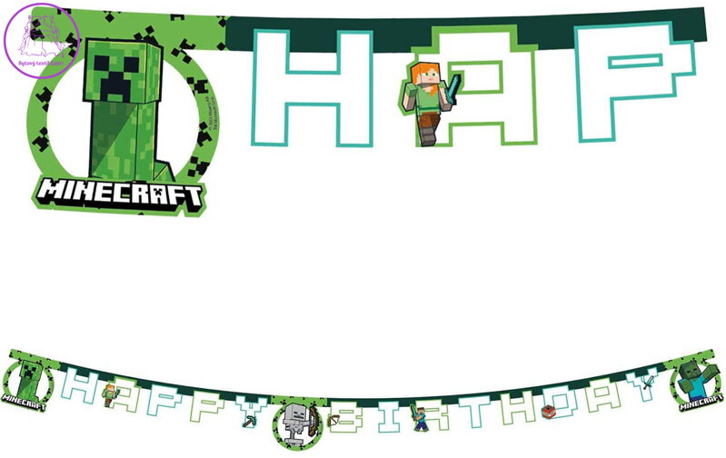 PROCOS Banner Minecraft 200cm závěsná dekorace narozeninová párty