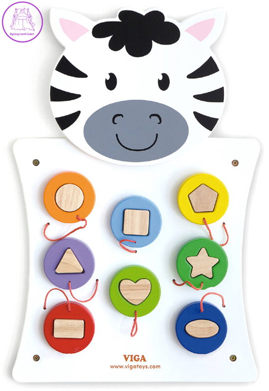 VIGA DŘEVO Hra baby nástěnná Zebra barvy a tvary *DŘEVĚNÉ HRAČKY*