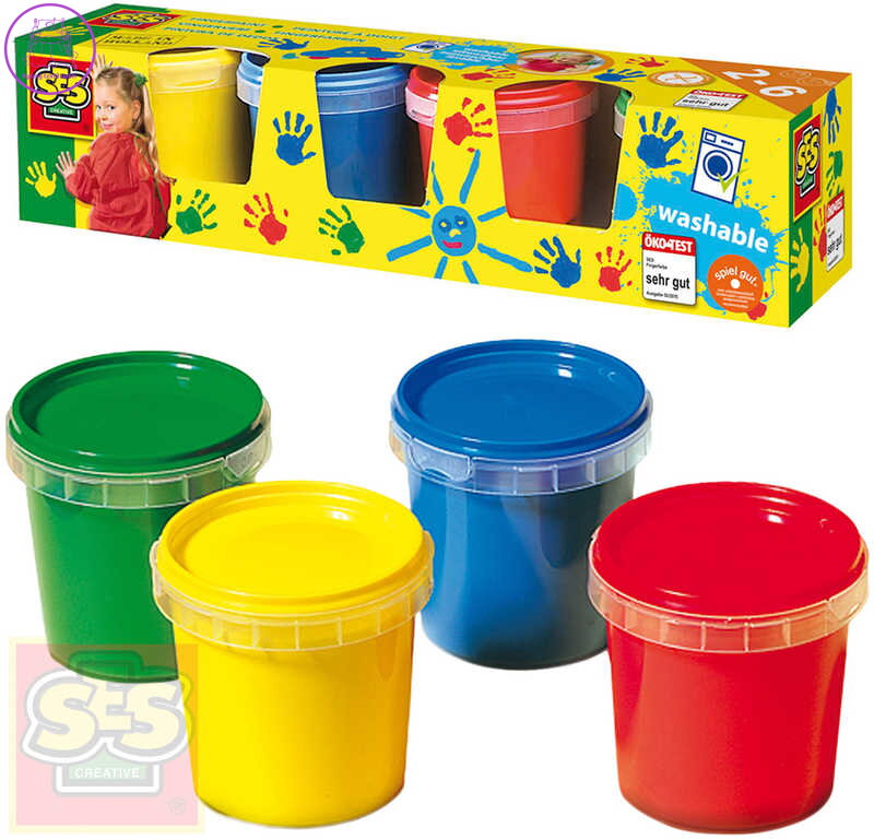 SES CREATIVE Baby barvy prstové set 4x150ml malování prsty