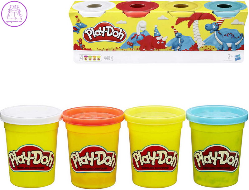 HASBRO PLAY-DOH Modelína sada 4 kelímky  448g dinosauři
