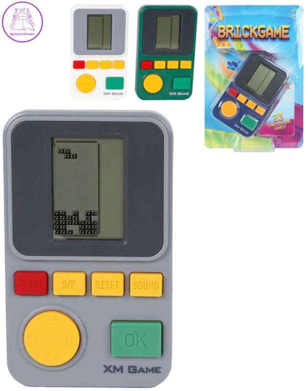 Hra retro digitální konzole Tetris Brick Game padající kostky na baterie Zvuk