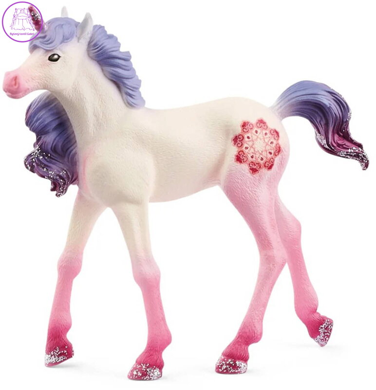 SCHLEICH Bayala kůň hříbě jednorožec Mandala figurka ručně malovaná