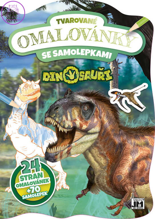 JIRI MODELS Omalovánky tvarované + samolepky Dinosauři