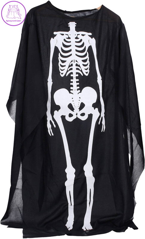 KARNEVAL Šaty plášť s kostrou 88cm kostlivec *KOSTÝM*