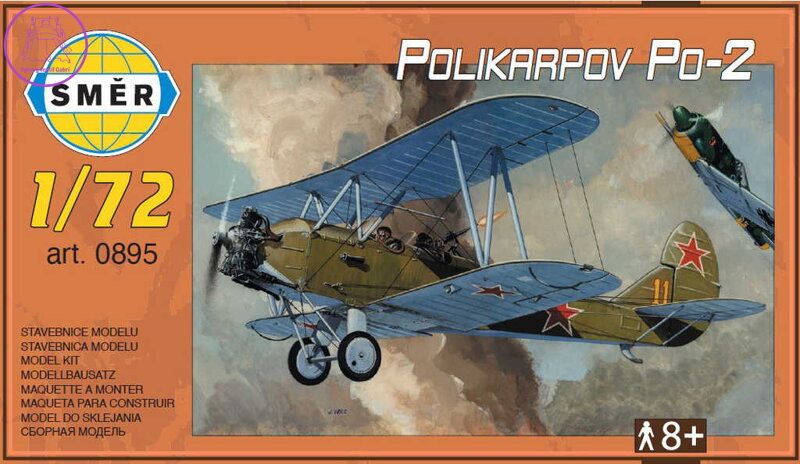 SMĚR Model letadlo dvouplošník Polikarpov Po-2 Kola 1:72 (stavebnice letadla)