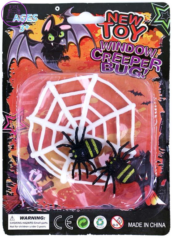 Dekorace pavučina s pavouky Halloween na kartě Dekorace pavučina s pavouky Halloween na kartě