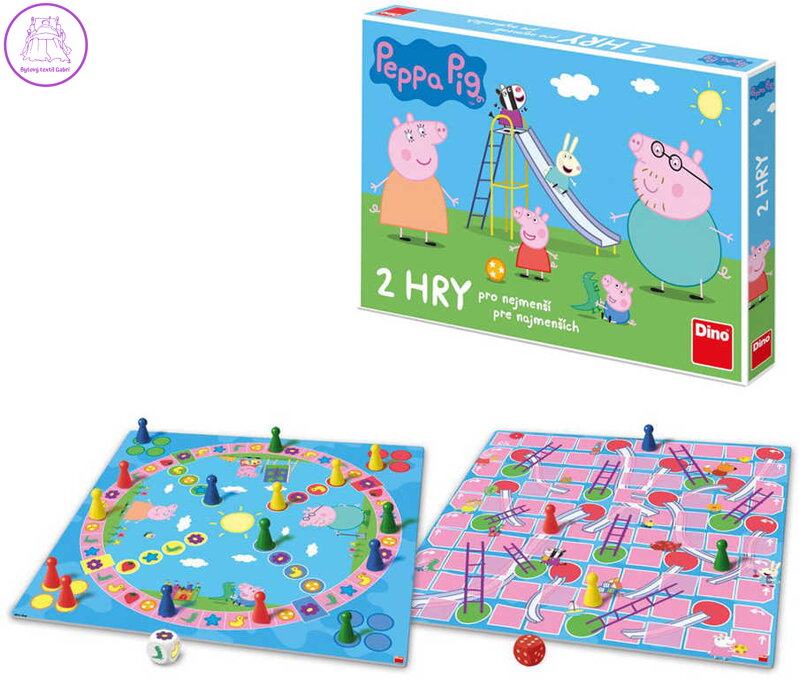 DINO Hra 2v1 Peppa Pig Člověče, nezlob se! + Žebříky a skluzavky *SPOLEČENSKÉ HRY*