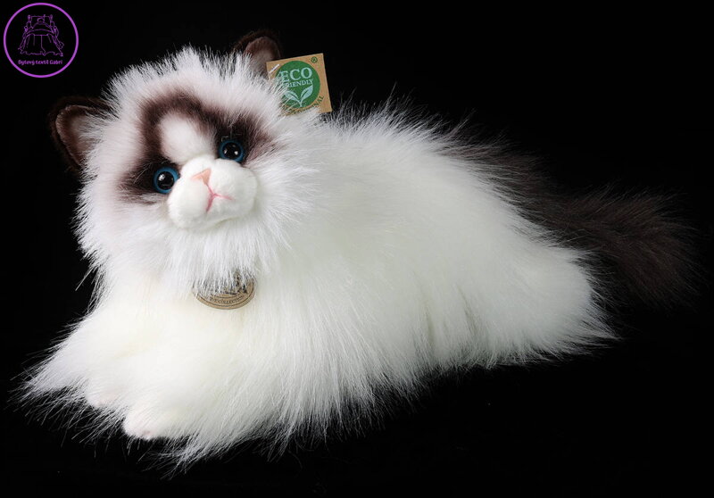 PLYŠ Kočka ragdoll 35cm ležící Eco-Friendly *PLYŠOVÉ HRAČKY*