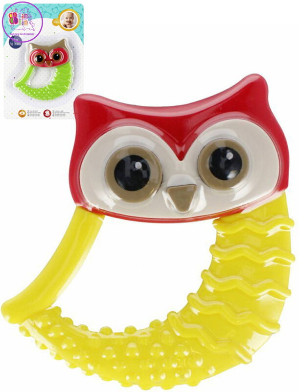 BAM BAM Baby kousátko sova pro miminko 3 barvy plast