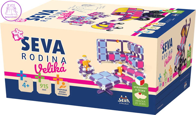 SEVA RODINA Veliká plastová XL STAVEBNICE 915 dílků v krabici