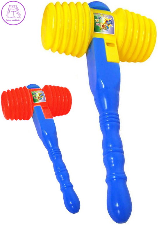 Kladivo soft barevné pískací 26cm plast 2 barvy v sáčku Kladivo soft barevné pískací 26cm plast 2 barvy v sáčku