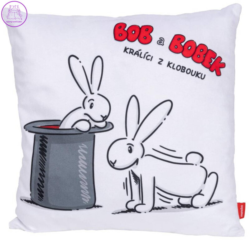 MORAVSKÁ ÚSTŘEDNA Polštář Bob a Bobek cvičit 30x30cm s potiskem