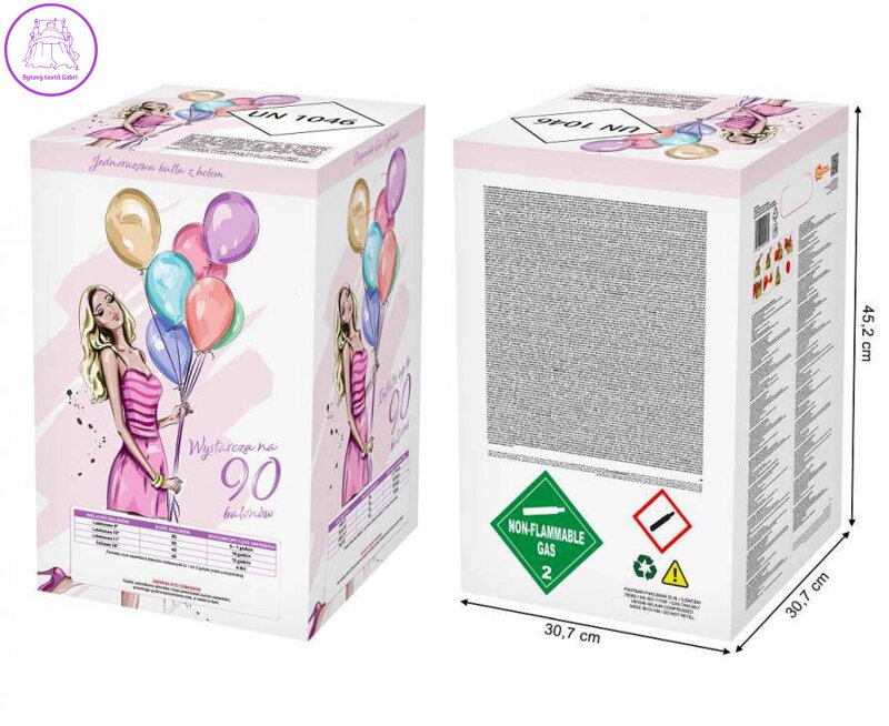 HELIUM na 90 balónků (o průměru 23 cm)