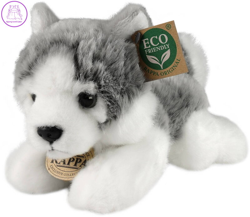 PLYŠ Pes husky 20cm ležící Eco-Friendly *PLYŠOVÉ HRAČKY*
