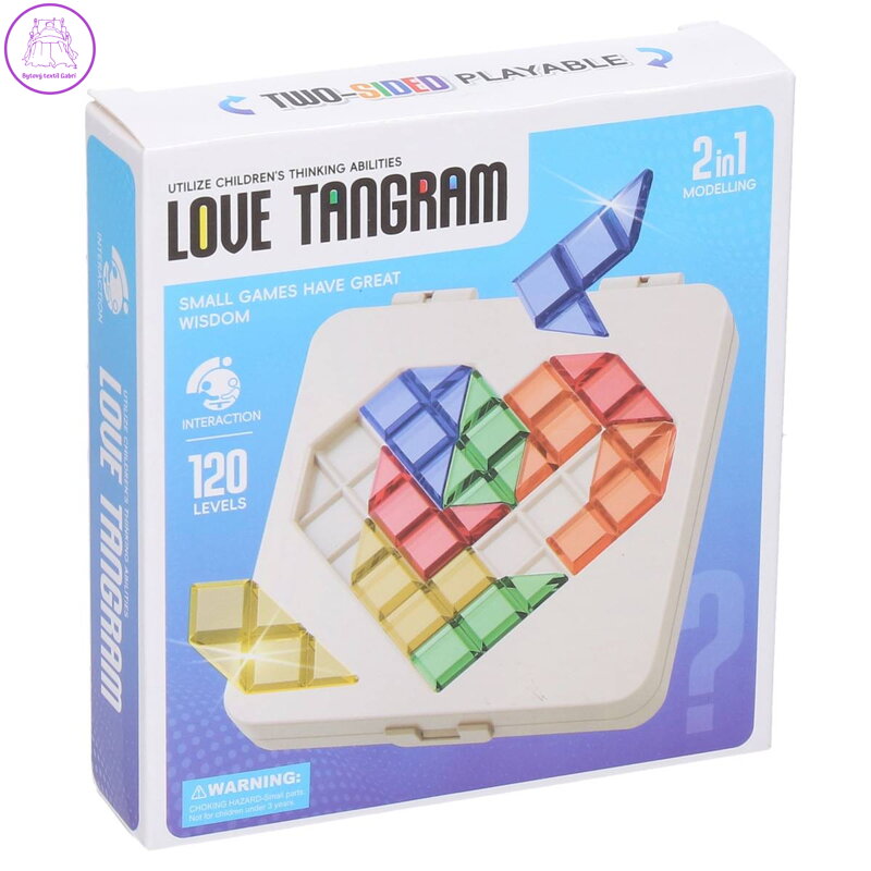 Hlavolam Tangram srdce 12cm