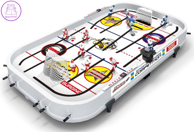 Hokej lední stolní velký hra se zajížděním za brankáře.