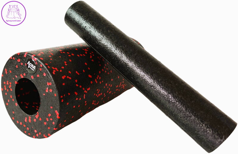 ACRA Masážní válec roller 2v1 červenočerný 33cm set 2ks