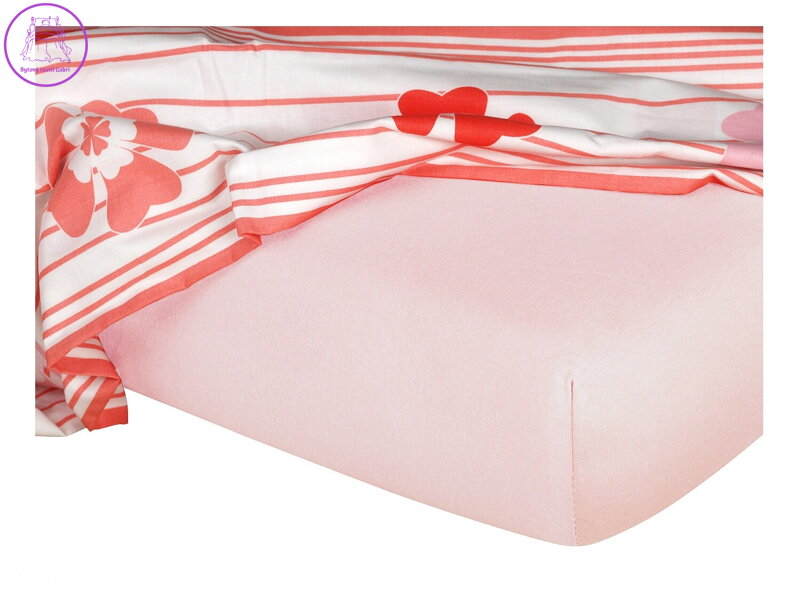 Dadka Jersey prostěradlo pudrové 100x220x20 cm
