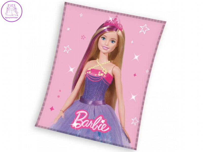 Carbotex Dětská fleecová deka Barbie princezna 150x200 cm