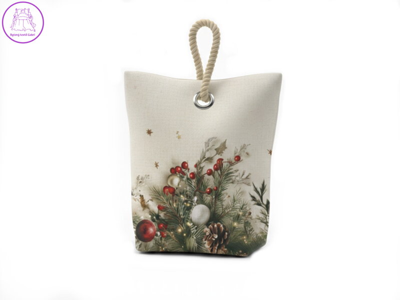Forbyt Vánoční dveřní zarážka Cesmína CYH6024GC 22x23 cm
