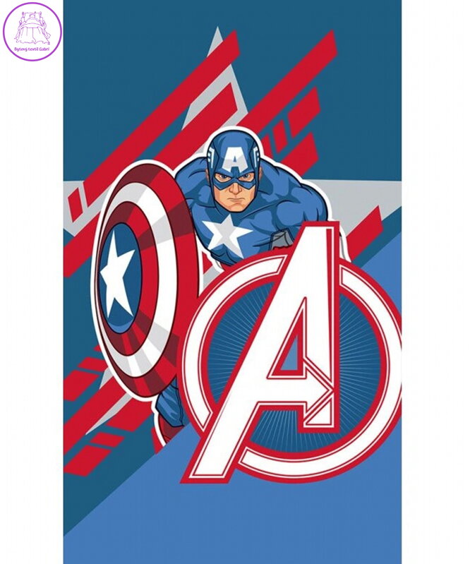Carbotex Dětský ručník Avengers Kapitán Amerika 30x50 cm